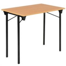 Mesa plegable eco - haya y negro - 80x60 - Manutan