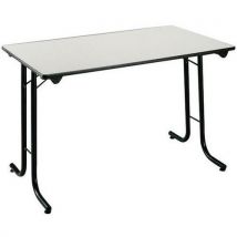 Mesa plegable rectangular - gris/negro - 140x70 cm - Manutan