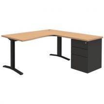 Quadrifoglio - Mesa compacta con cajonera - ala a la izquierda - longitud 160 cm