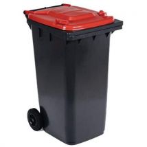 Manutan - Contenedor móvil clasific. Desechos - 240 l - rojo - manutan
