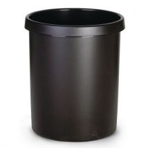 Papelera Redonda Plástico Negra 30L - Interior Despacho - Duradera 3 Años Garantía - Vepabins
