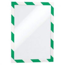 Durable - Marco adhesivo duraframe seguridad a4 verde/blanco