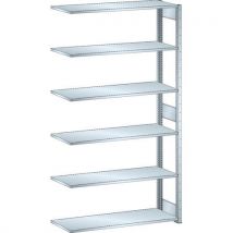 Lista - Estantería galvanizada adicional de 1300x400x2500 mm - capacidad 160 kg