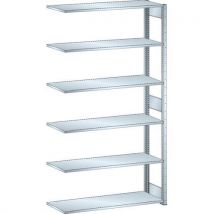 Lista - Estantería galvanizada adicional de 1300x500x2500 mm - capacidad 220 kg