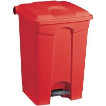 Cubo de basura agroalimentario con pedal 70 L rojo - Plástico resistente - Ideal APPCC y recogida selectiva - Manutan Expert