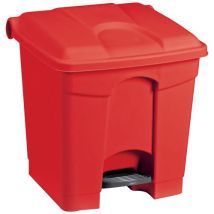 Cubo de basura agroalimentario con pedal 30 L Rojo - Plástico - APPCC y Recogida selectiva - Manutan Expert