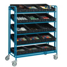 Fimm - Carro c 250 kg 1225 x 610 mm 5 bandejas de chapa + 15 cubetas