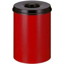 V-Part - Cubo de basura resistente al fuego 30 l rojo/negro