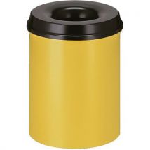 V-Part - Cubo de basura resistente al fuego 15 l amarillo/negro