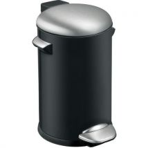 EKO - Belle deluxe de 20 l cubo de basura con pedal negro/de acero inoxidable mate