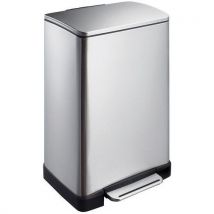 EKO - Cubo de basura e-cube con pedal rectangular 40 l acero inoxidable mate