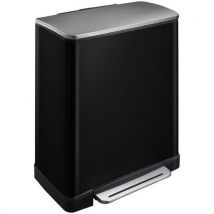 EKO - Cubo de basura e-cube con pedal rectangular 50 l negro/acero inoxidable mate
