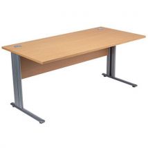 Manutan - Mesa recta l80x80 haya aluminio