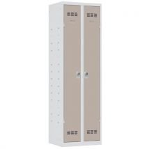 Vinco - Taquilla multiservicio 2 puertas 600 mm anclaje gris pardo