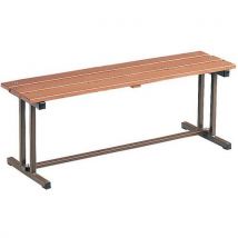 Banco sin respaldo long. 120cm patas marrón asiento madera - Manutan