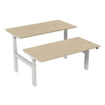 Robberechts - Escritorio recto bench eléctrico 2 plazas 160 cm - arce