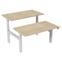 Robberechts - Escritorio recto bench eléctrico 2 plazas 140 cm - arce