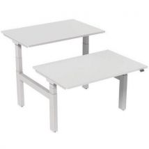 Robberechts - Escritorio recto bench eléctrico 2 plazas 120 cm - blanco