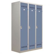 Vinco - Taquilla industr. Ropa sucia 3 col. 400 mm anclaje azul