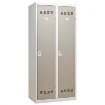 Vinco - Taquilla industr. Ropa sucia 2 col. 400mm anclaje gris pardo