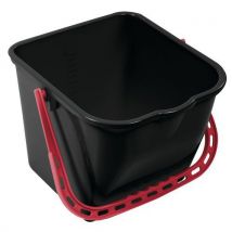 Manutan - Cubo negro con asa roja 15 l