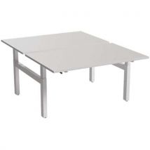 Escritorio recto bench de manivela 2 plazas 140 cm - blanco - Manutan