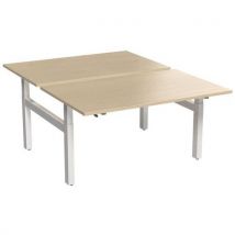Escritorio recto bench de manivela 2 plazas 140 cm - arce - Manutan
