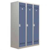 Vinco - Taquilla industr. Ropa sucia 3 col. 400 mm llaves azul