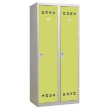 Vinco - Taquilla industr. Ropa sucia 2 col. 400 mm llaves anís