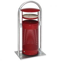 Var - Papelera soporte lyre - galvanizada - 60 l - roja