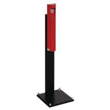Var - Cenicero de pared de acero - con pie - 35 l - rojo con pie negro