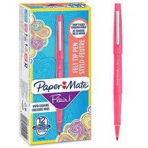 Papermate - Caja de 12 rotuladores flair - rosa - paper mate