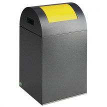 Var - Papelera ignífuga - 43 l - plata antigua trampilla amarilla