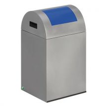 Var - Papelera ignífuga - 43 l - plata trampilla azul