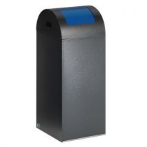 Var - Papelera ignífuga - 60 l - plata antigua trampilla azul