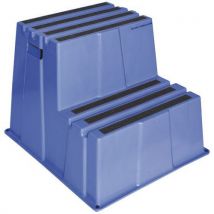 Manutan - Escalerilla antideslizante - 2 peldaños - azul - manutan