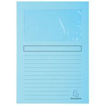 Exacompta - Paquete de 100 fundas con ventana super 160g/m2 - 22x31 cm - azul claro