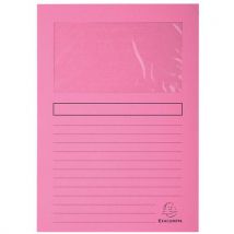 Exacompta - Paquete de 100 fundas con ventana super 160g/m2 - 22x31 cm - rosa