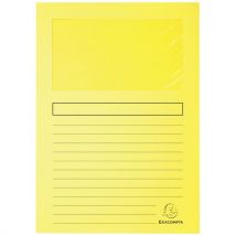 Exacompta - Paquete de 100 fundas con ventana super 160g/m2 - 22x31 cm - amarillo canario