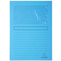 Exacompta - Paquete de 100 fundas con ventana super 160g/m2 - 22x31 cm - azul vivo