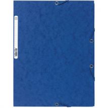 Exacompta - Carpeta 3 solapas con elásticos cartulina brillante 400g/m2 a4 azul