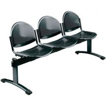 Sokoa - Conjunto sillas tándem 3 plazas metal negro lisa