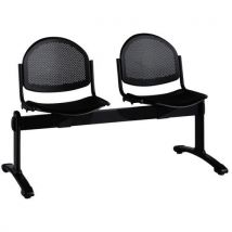 Sokoa - Conjunto sillas tándem 2 plazas metal negro lisa