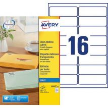 Avery - Etiquetas direcciones iny. Tinta transparente 991 x 339 mm