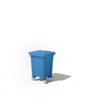 EMP - Caja de almacenamiento con tapa y ruedas - 115 l - azul