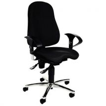Topstar - Silla de oficina ergonómica sitness 10 - patas cromadas - negra