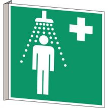 Brady - Panel de salida de emergencia msj:ducha de se anc:20
