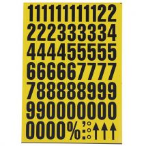 Manutan - Placa de caracteres y números magnéticos amarilla - manutan