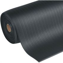 Manutan Expert - Ml de alfombra anticansancio negra superficie ranurada 122cm al ml