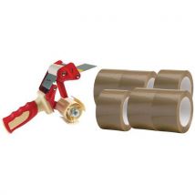 Manutan - 36 adhesivos de pvc 50 mm habana + dispensador